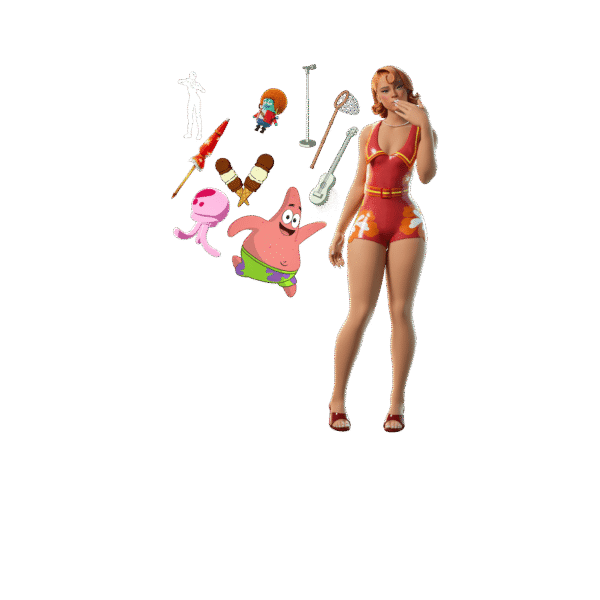 Lote Ice Spice de Fondo de Bikini y Patricio Estrella